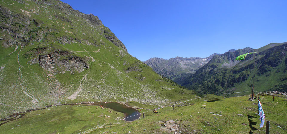 Natur pur rund um die urige Keinprechthütte mit toller Aussicht ins Obertal